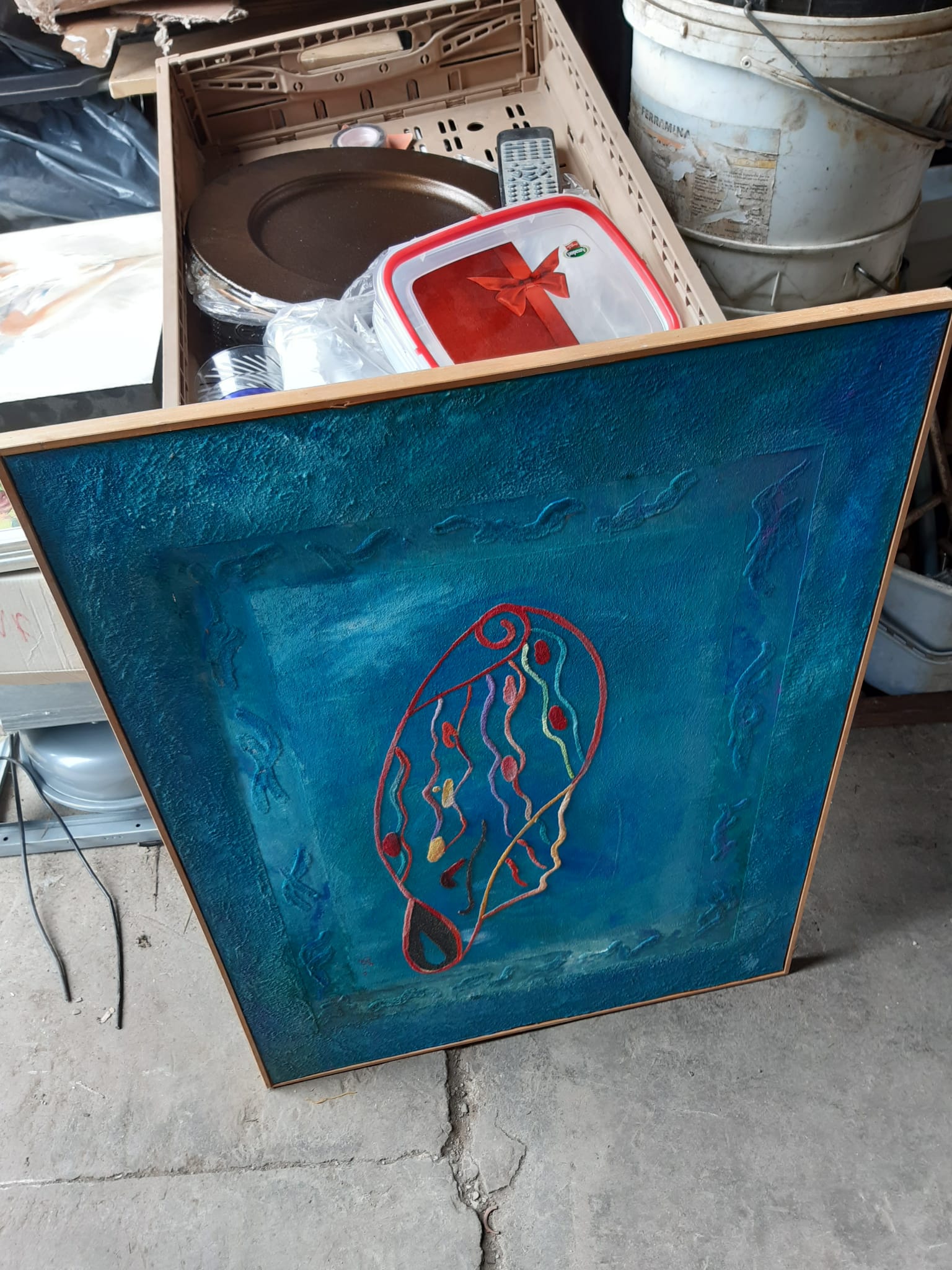 Quadro blu contemporaneo