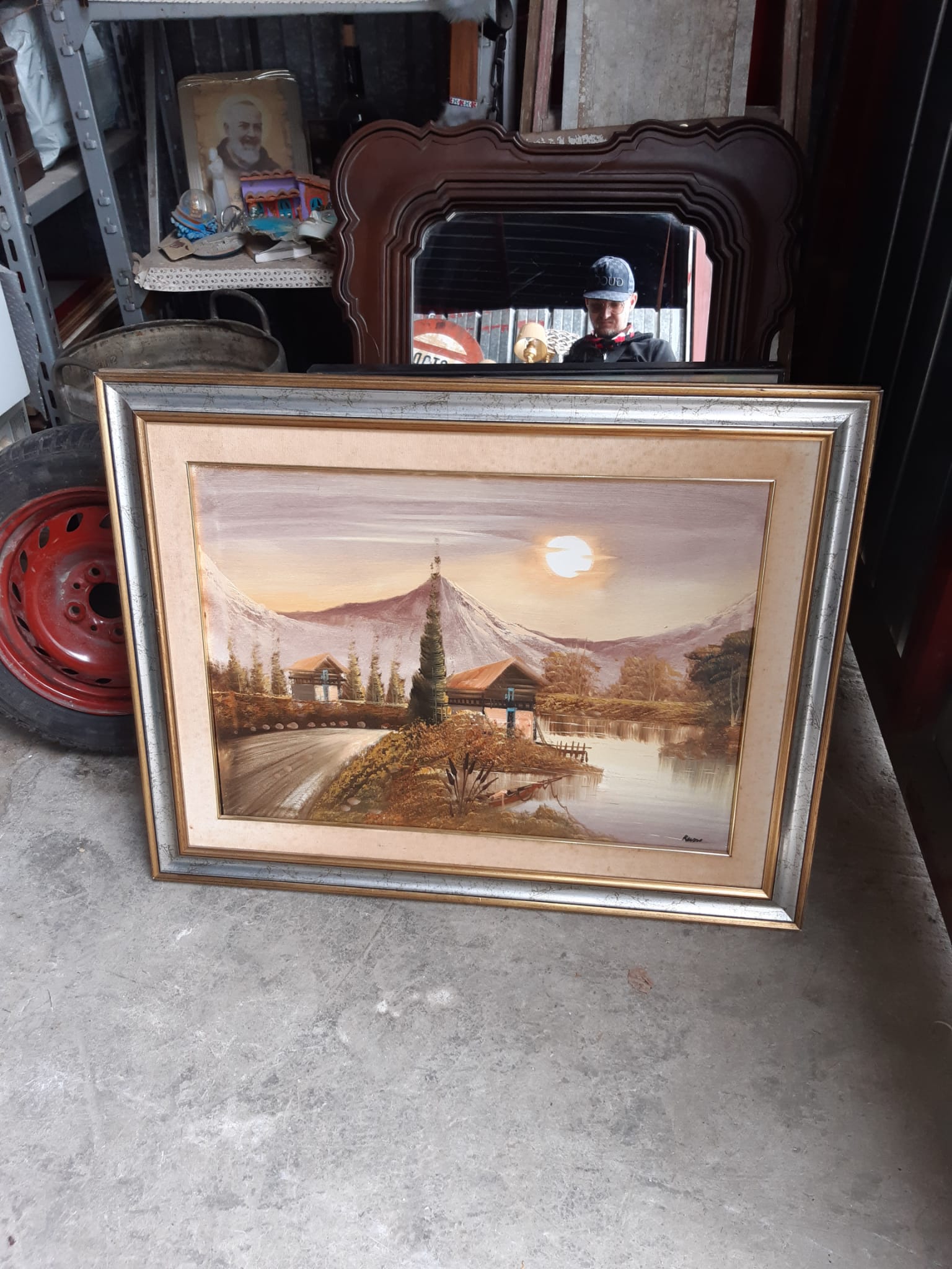 Quadro ponte al tramonto